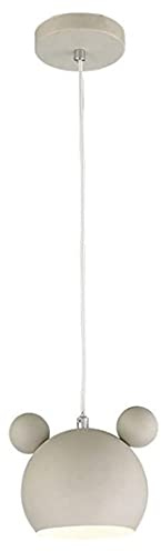 RUTXE Cute Cartoon Mouse Pendant Light Chandelier Fitting Fun Children's Bedroom E27 Ceiling Lamp Shade Wrought Iron Hanging Lights 4 Colors Height Adjustable (White)