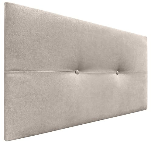 DHOME Kopfteil aus Kunstleder oder Stoff AQUALINE Pro Kopfteil Polsterkopfteil Luxusbett (Stoff Beige, 90cm (Betten 70/80/90))