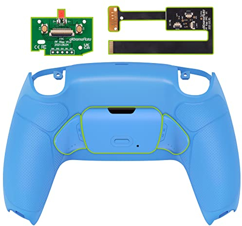 eXtremeRate Rise 2.0 Remap Kit Programmable pour ps5 Manette BDM-010&020, Coque Arrière Redessinée avec 2 Palette pour ps5 Manette, Carte améliorée, Bleu Starlight