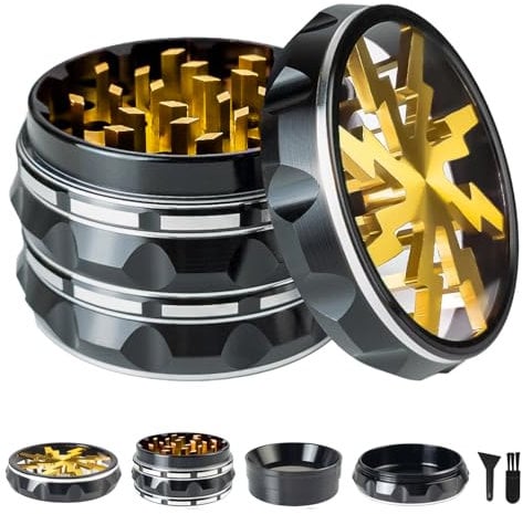 Royal Vintage Black Gold Aluminium Alloy Herb Grinder - 2.5-4 Piece Gift Grinder