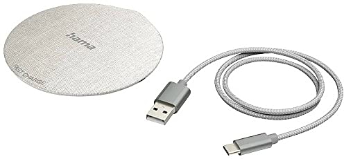 Hama Kabelloses Ladegerät 10 W QI-FC10 Metall (Induktionsladegerät, kompatibel mit iPhone 12/11/11 Pro/XS/XS Max/XR/X /8/8 Plus, Samsung Galaxy S10 /S9 /S9 + /S8 /S8 + /S6, Universal Qi Charging Pad)
