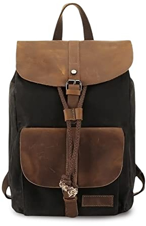 FANDARE Leinwand Wanderrucksack Rucksack Wasserdichter mit Kordelzug Trekkingrucksack Reiserucksack Outdoorrucksack für Herren Damen Wandern Camping Radfahren Klettern Bergsteigen und Reisen Sport
