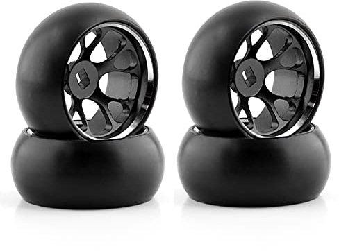 Nicfaky Hartplastik Reifen Reifen Metall Felge für 284131 K969 K989 Mini-Z 1/28 RC Autoteile, schwarz