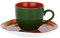 Rose & Tulipani - Tazzina caffè con piattino Verde Cozy Cottage
