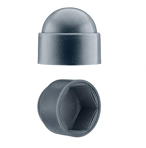 EMFA Lot de 40 capuchons de protection hexagonaux pour vis M8 (largeur de clé 13) - Capuchons en plastique pour vis - Anthracite