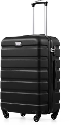 COOLIFE 24 Inch Medium Suitcase for Holiday Travel, ABS+PC, Lightweight | With 360° Spinner Wheels, YKK Zipper, Telescopic Handle, TSA Lock, Durable for checked luggage, Cruises, Studying Abroad