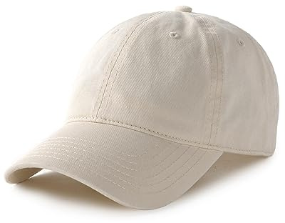FURTALK Unisex Vintage Washed Unstructured Baseball Cap Washed Cotton Adjustable Dad Hat Beige