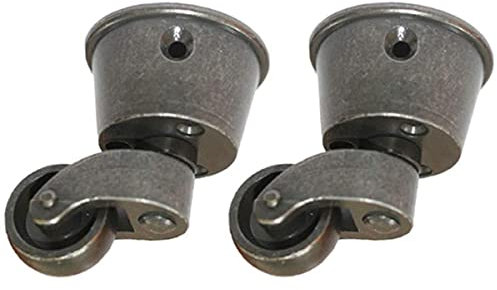 Boxonly 2PCS Swivel Caster Wheels Polished Antique Cup Type Casters Solid Brass High Load Capacity Universal Furniture Castors For Furniture Suits Beds Armchairs,Brown