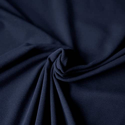 Jersey Stoff Uni - Hochwertiger Baumwolljersey - Meterware, 220g/m², Öko-Tex Standard 100 - Jerseystoffe ab 25 cm Länge Farbe Marineblau Navy