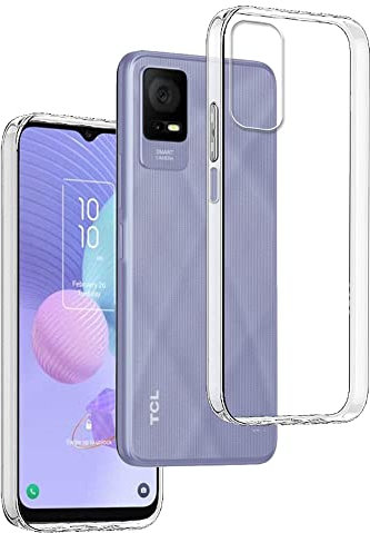 REY Cover in Gel TPU Trasparente per TCL 405 - TCL 406 - TCL 408, Ultra Sottile 0,33 mm, Morbido Flessibile, Custodia Silicone