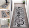 ZUZEKU Teppich Läufer Flur Küche rutschfest Waschbar 120X250cm Modern Küchenläufer Flurläufer Lang Polyester Grau Teppichläufer für Korridor Schlafzimmer Wohnzimmer Meterware Eingang