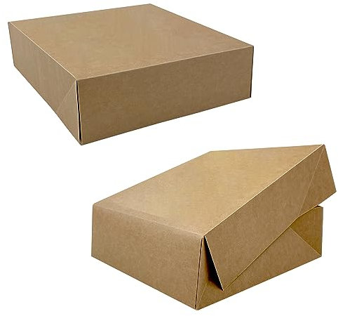 Be Your Packer 50 Scatole per Torte in Cartone 23x23x7,5 cm - Kraft Naturale - Ideali per Torte e Dolci