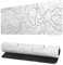omosri Topographic Contour White Gaming Mouse Pad XL Geographic Map Lines Extended Big Large Desk Mat Non-Slip Rubber Base Stitched Edge Long Keyboard Mousepad for Office and Home 31.5x11.8 Inch