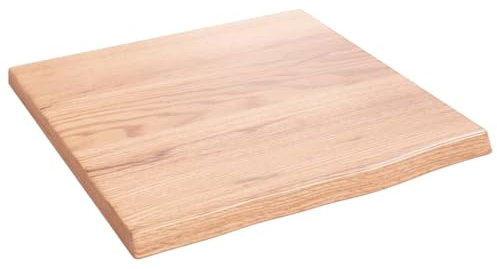 vidaXL Waschtischplatte, Multifunktional Arbeitsplatte mit Naturkante, Waschtischkonsole Tischplatte für Badezimmer, Holzplatte Platte, Hellbraun 40x40x2 cm Massivholz Behandelt