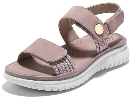 JOMIX Sandales de Randonnée Femme Avec Scratch - Sport, Été, Confortable pour Extérieur (Rose, 37)