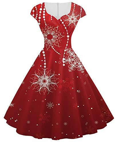 Sexy Kleid Damen Kleid Schwarz Damen Kommunionkleid Mädchen Minikleid Damen Gothikkleider Damen Ballkleid Lang Cocktail Kleider Für Damen Prinzessin Schuhe Mädchen (Red, L)