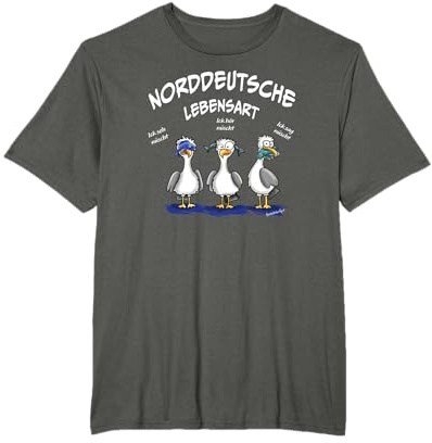 Fusselviecher Norddeutsche Lebensart. lustige Möwen ohne Gesabbel Nordsee T-Shirt Schwarz Klein Unisex-Erwachsene Kurzarm Comic Cartoon Norddeutsch Urlaub