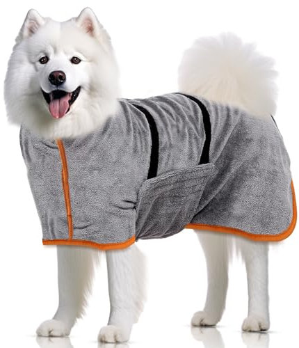 Hundebademantel Mittelgroße Hunde, Hund Bademantel,Bademantel Hund,Mit Klettverschluss, Gute Wasseraufnahmewirkung (M-Größe)