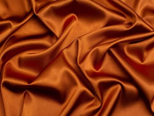 Minerva Stretch-Satin-Stoff, gewebt, Kupfer, Meterware