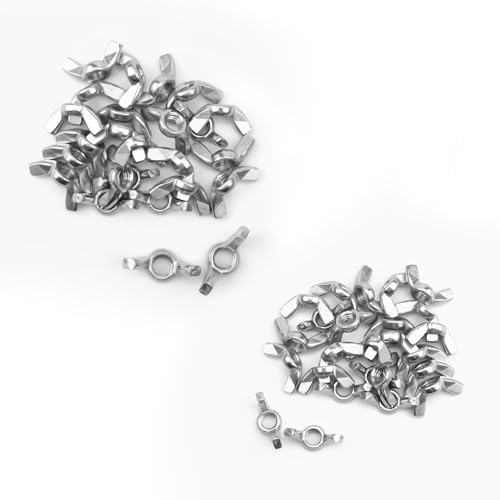 Dado ad Farfalla, KINHARD 50 Pezzi Dadi Farfalla Fissaggio Argento, Alette Kit Dadi Inossidabile 304, M6 e M8 Due Stili, per Appassionati Hardware Apparecchi Elettronici
