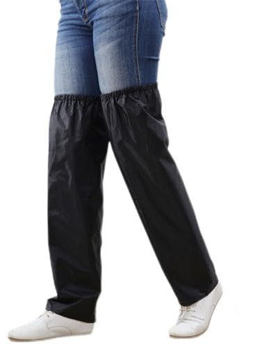 siduytin Belüftung, wasserdichte Gamaschen bleiben auf Wandertouren kühl und trocken. PVC Regenschutz Beinabdeckung. Regenfeste Beinschürze. PVC Gamaschen, Schwarz, M