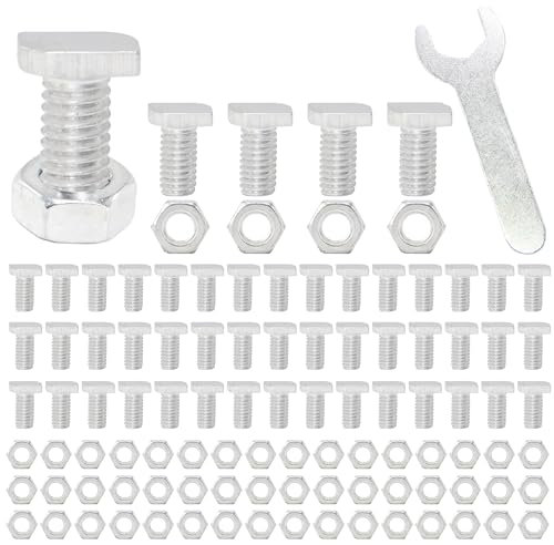 Greenhouse Nuts and Bolts, Aluminium M6X12 MM Greenhouse Bolts Nuts Set Accessories for Buliding and Fixing Greenhouse- 50 Sets