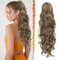 BARSDAR Lockige Gewellt Pferdeschwanz Extension Highlight, 50cm Haarverlängerung Mit Kordelzug für Frauen Synthetik Clip in Haarteil - Aschbraun & Blond