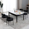 AISALL Esszimmerstühle 4er Set mit Rückenlehnen,Küchenstühle Gestell aus Schwarze Metall, Polsterstuhl Modern Retro Design Stühle, Stühle für Küche, Esszimmer, Schwarz