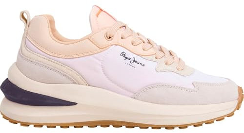 Pepe Jeans Zapatillas de Piel Wislow Colors Beige, Lila