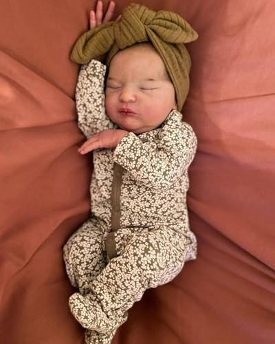 Zero pam Reborn Baby Vollsilikon Lebensechte Puppe Laura 48CM/19 Zoll Babypuppe Wie Echtes Reborn Baby Mädchen Reborn Puppen Lebensecht Baby Puppe Ab 3 Jahre