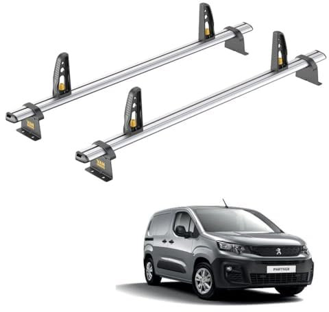hfzqkj Auto Dachträger Dachreling, für Peugeot Partner 2018-2023 Abschließbar Einstellbar Auto Dachträger Schienen Querstangen Auto Zubehör
