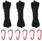 3 Cuerda de Nylon, 10M Cuerda de Supervivencia, Cuerda de Paracord, Cuerda de Polipropileno Negro, Cuerda Multiusos con 6 Hebillas de Montañismo para Camping, Outdoor, Bricolaje