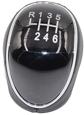 Jodriva 5/6 Gang Auto PU Leder Schaltknauf Schalthebel, for Ford, for Mondeo IV S-MAX C-MAX, for Transit, for Focus MK3 MK4, for Kuga Schaltknaufhebel(R 1 2 3 4 5 6)