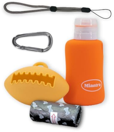 Botella Pipi Perros Porta Bolsas Botella de Agua 150ml para Perros con tapón antigoteo y fácil de Transportar. Silicona Libre BPA. Accesorios para Perros.