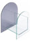 Vente-unique-Zeitungsständer - Sicherheitsglas - Transparent & Grau - DUSILLA
