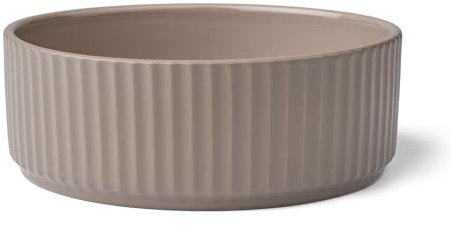 DOG Copenhagen Kronborg Ceramic Dog Bowl - Nordic Design Stoneware - For Dog Food or Water, L, Caffe Latte