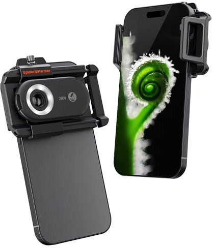 Spider Farmer Microscopio per cellulare Microscopio per smartphone 200x, lente d'ingrandimento per cellulare con LED per giardinieri/bambini, compatibile con iPhone/Android