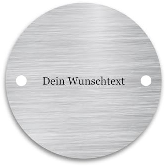 WIENS3D Klingelschild Edelstahl mit Gravur | Namensschild - Türschild - Gartenschild personalisiert für Briefkasten | Büroschild - Grabschild - Bankschild - Stallbox - Hundehütte | (Rund 50x1,5 mm)