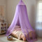 Ginkago Baldachin Kinderzimmer Baby Betthimmel Riesig Betthimmel Kinder Himmelbett Vorhänge Prinzessin Baldachin für Spiel Lesen Schlafzimmer Ankleidezimmer (Lila)