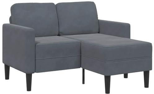 Woonisher 2-Sitzer-Sofa mit Chaiselongue L-Form Dunkelgrau 125 cm Samt