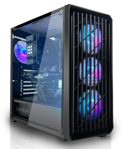 SYSTEMTREFF PC Gamer AMD Ryzen 5 5600X 6x4.6GHz | AMD Radeon RX 9060 XT 16Go DX12 | 512Go M.2 NVMe | 16Go DDR4 RAM | Windows 11 | Ordinateur de Bureau WLAN pour Les Joueurs, Les Gamers & Streamer