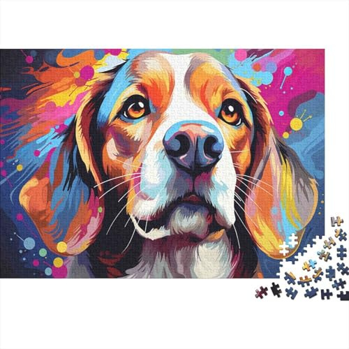 Künstlerischer Hund Papier Puzzle 1000 Teile Erwachsene Gehirntraining Malerei Hund Puzzle Wanddeko Geschenk 70x50cm/1000pcs