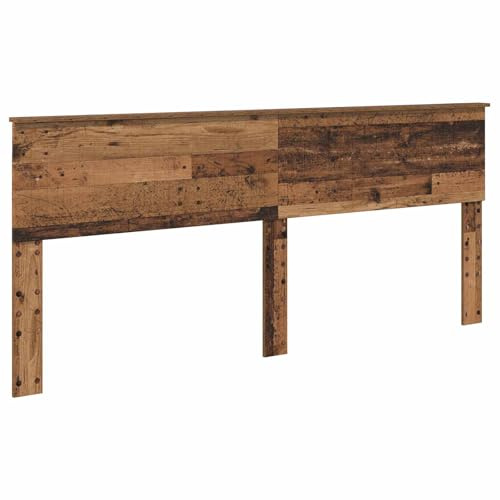 QJBSAVVA Kopfteil für Bett 200 cm, Modernes Bettkopfteil in Altholz-Optik aus Holzwerkstoff, Rechteckiges Wandpaneel für Schlafzimmer, Stabiles Bettrückenpaneel, 203x7x90 cm