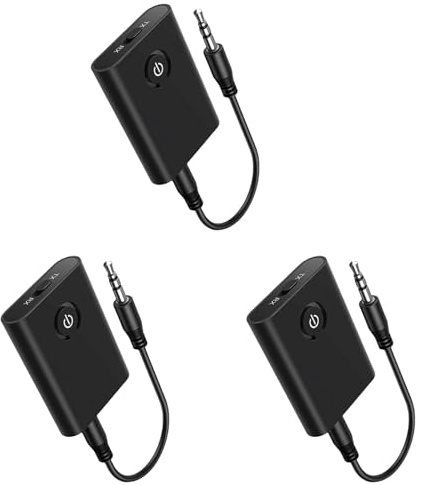 3X Bluetooth 5.3 Adapter for Airplane to 2 Wireless Headphones, 3.5mm Jack in-Flight Bluetooth Transmitter Receiver