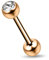 Monster Piercing Pierre en Cristal Clair Unique 14 Gauge Rose Or anodis? Acier Chirurgical Straight Barbell Langue Barre Piercing