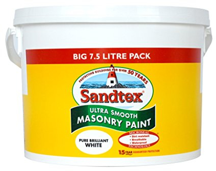 Sandtex Ultra Smooth Masonry Paint 7.5L Pure Brilliant White