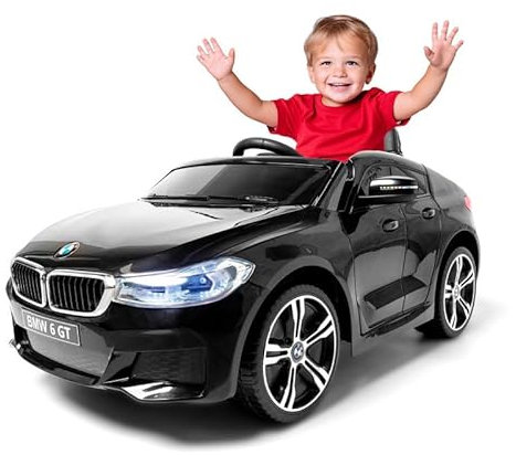 B-M-W 6 GT Licence Officielle 12v - Noir - Voiture électrique pour Enfants Batterie 12v avec télécommande de contrôle Parental