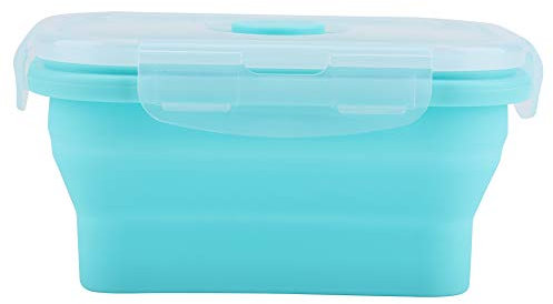 Keyren K Fiambrera de Silicona portatil de 4 tamanos contenedor de Comida de Fiambrera Segura Plegable en microondas