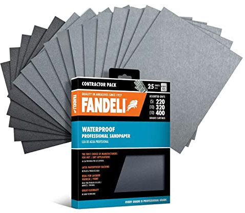 Fandeli | Wasserfestes Schleifpapier | Wasserdichte Auto-Schleifpads | Schleifen von Farbe | Schleiflack ((220, 320, 400))