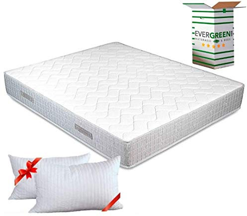 EVERGREENWEB Matelas Double 140x200 cm - Épaisseur 25 cm - Double Face réversible - Mousse H.R - Système Triple Couche - 7 Zones de Confort - Indépendance de Couchage - Haute densité - Big Fashion